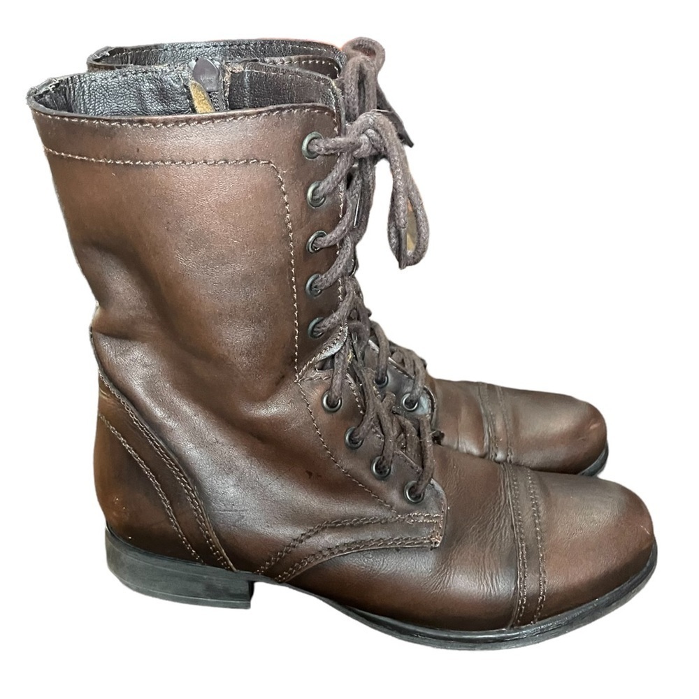 𝅺steve Madden Troopa Boots Brown Leather Size 9M